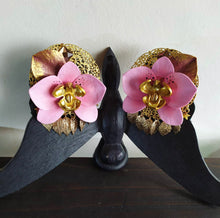 Load image into Gallery viewer, Pink Orchid Clip-on Earrings