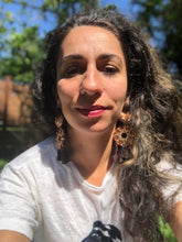 Load image into Gallery viewer, Brown and Gold Statement Earrings