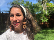 Load image into Gallery viewer, Brown and Gold Statement Earrings