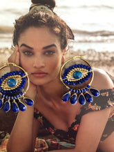 Load image into Gallery viewer, Turkish Eye Statement Earrings / Evil Eye Statement Earrings