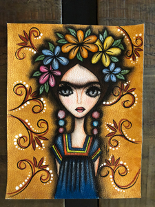 Frida Kahlo watercolor Painting 8 x 10