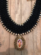 Load image into Gallery viewer, Frida Kahlo Black Statement Necklace