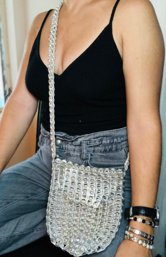 Silver Soda Pop Tab Handbag