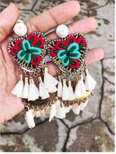 Load image into Gallery viewer, Long Ivory Statement Earrings