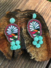 Load image into Gallery viewer, Green Pineapple Statement Earrings