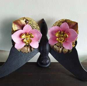 Pink Orchid Clip-on Earrings