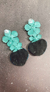 Turquoise Flower Statement Earrings