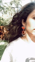 Load image into Gallery viewer, Red &amp; Blue Statement Earrings