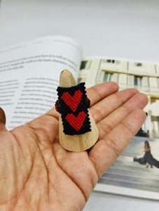 Mexican Handmade Ring / Huichol Heart Ring / Chaquira Rings / Heart Rings / beaded Heart ring / Beaded Ring