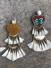 Load image into Gallery viewer, Long Ivory Statement Earrings