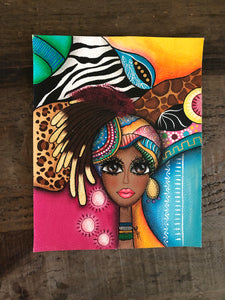 African Painting - Watercolor painting 8 x 10