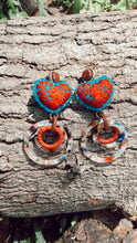 Load image into Gallery viewer, Red &amp; Blue Statement Earrings