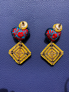 Frida Kahlo with Heart Statement Earrings