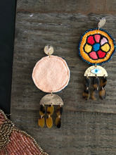 Load image into Gallery viewer, Dream catcher and Turkish Eye Handmade Earrings